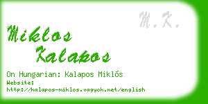 miklos kalapos business card