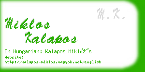 miklos kalapos business card